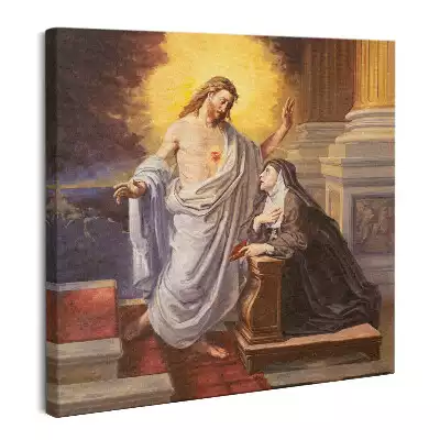 Obraz na płótnie Objawienie Serca Jezusowego św. Teresie z Avila