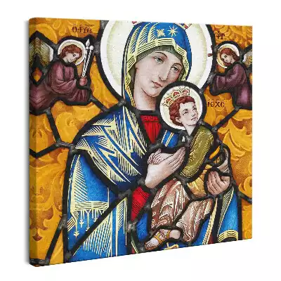 Obraz na płótnie Witraż Maryi z Dzieciątkiem Jezus