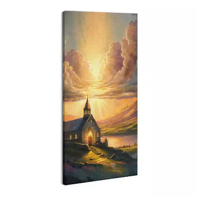 Foto obraz na płótnie Kościół zachód słońca