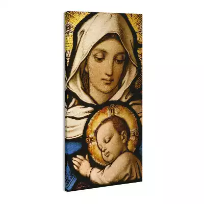 Foto obraz na płótnie Witraż Maryja z dzieciątkiem Jezus