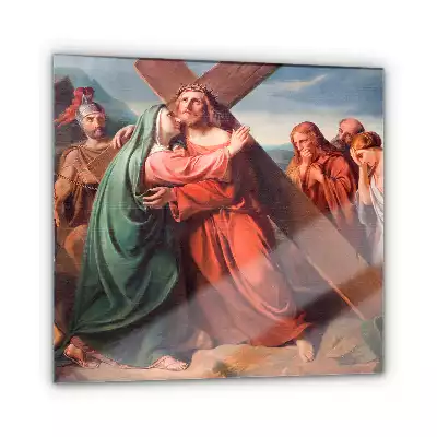 Obraz szklany Jezus z Maryją Drogra Krzyżowa