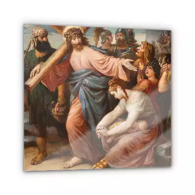 Obraz szklany Jezus spotyka kobiety z Jeruzalem