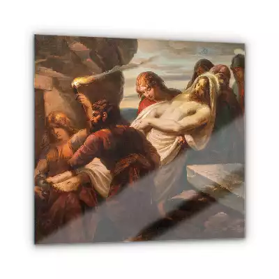 Obraz szklany Jezus do grobu złożony pochówek