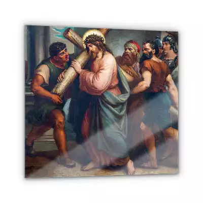 Obraz szklany Jezus Chrystus niesie swój Krzyż
