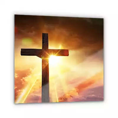 Obraz szklany Krzyż Światło Błogosławieństwa
