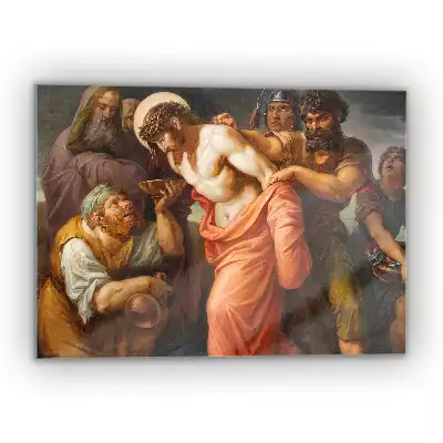 Szklany obraz Jezus odarty z szat droga krzyżowa