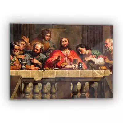 Szklany obraz Ostatnia wieczerza Jezus Apostołowie
