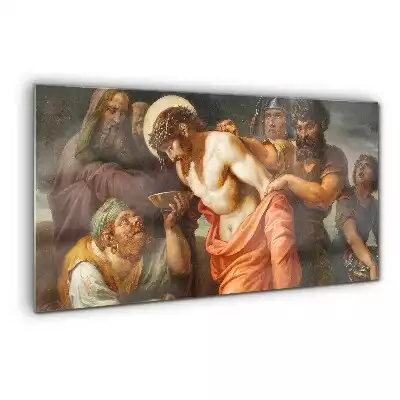 Obraz na szkle Jezus obdarty z szat droga krzyżowa