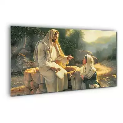 Obraz na szkle Dobra samarytanka z Jezusem