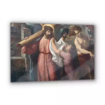 Obraz na szkle Weronika Wyciera twarz Jezusa