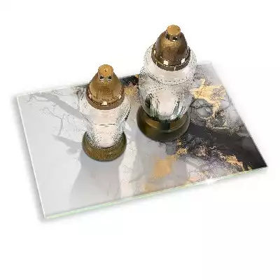 Podstawka na znicz prostokątna Abstrakcja ze złotem