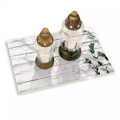 Podstawka na znicz prostokątna Stare deski i liście