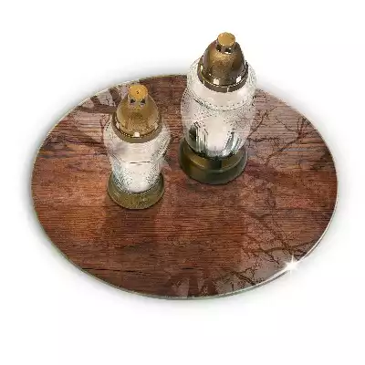 Podstawka pod znicz okrągła Ciemne drewno deska