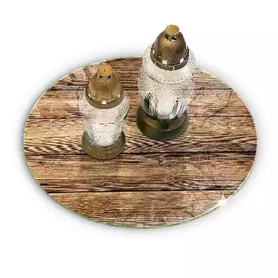 Podstawka pod znicz okrągła Deski tekstura drewno