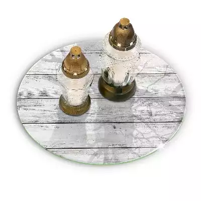 Podkładka na znicze okrągła Jasne drewniane deski