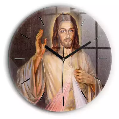 Zegar szklany okrągły Jezus Chrystus objawienie