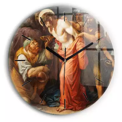 Zegar szklany okrągły Jezus Chrystus pojmanie