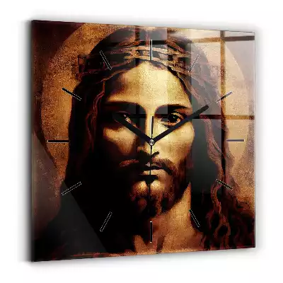 Zegar ścienny kwadrat Portret Jezus Chrystus