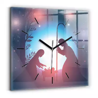 Zegar ścienny kwadratowy Święta Rodzina Boża