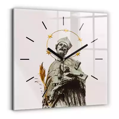 Zegar szklany kwadratowy Święty Jan z krzyżem