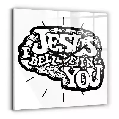 Zegar ścienny kwadrat Jesus I believe in You