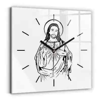 Zegar ścienny kwadratowy Ilustracja Pan Jezus