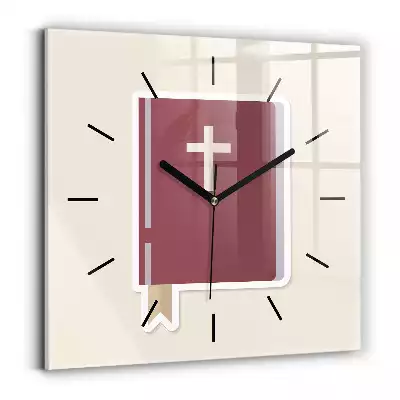 Zegar ścienny kwadrat Ilustracja Pismo Święte