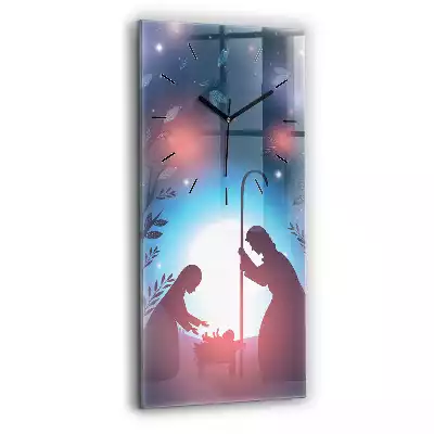 Zegar na szkle pionowy Święta Rodzina Boża