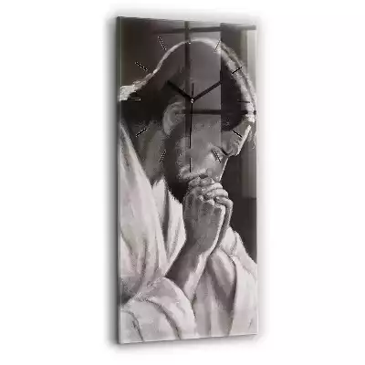 Zegar szklany pion Rysunek Jezus Modlitwa