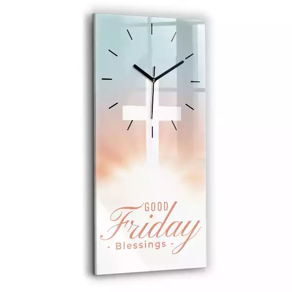 Zegar na szkle pionowy Good Friday Blessings